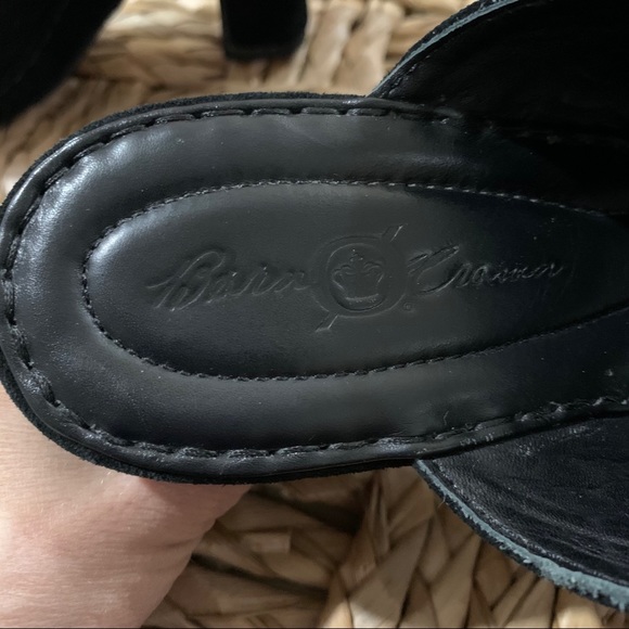 Born Crown black suede leather w/animal print clog - Picture 9 of 12